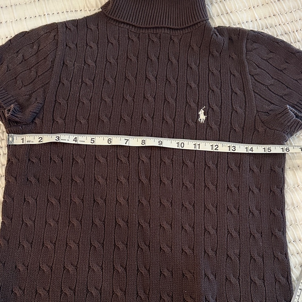 Ralph Lauren Dark Brown Cable Knit Turtleneck - Picture 4 of 4